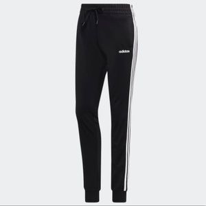 New Women’s Adidas 3 Stripe Jogger Pants Black White